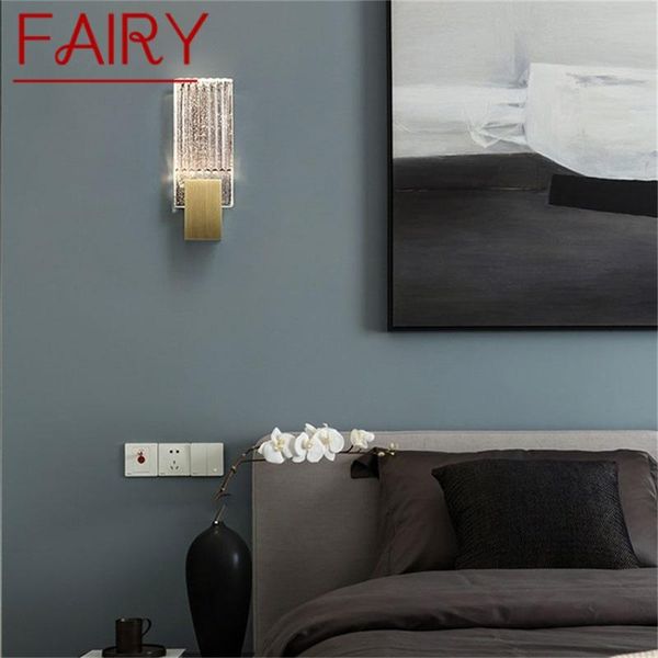 

wall lamp fairy modern crystal lights sconces simple led fixtures decorative for home living room