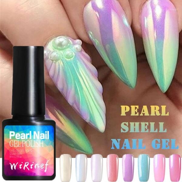 

piece pearl shell nail gel polish semi permanent bling1, Red;pink