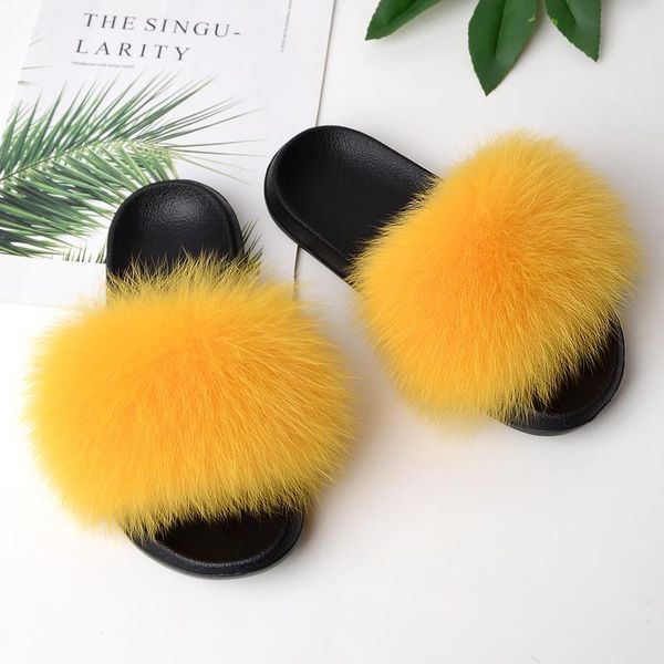 

fashion custom real brand fur slippers fluffy women brand fur slides, Black
