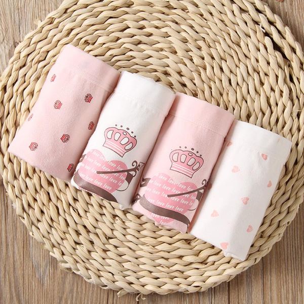 

panties 4 pieces/lot girl's underwear sweet love printing children's cotton shorts flat-angle, Camo
