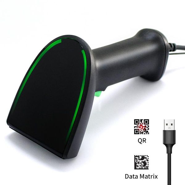 

wired 2d qr code barcode scanner black handheld scanning reader hs-20 scanners