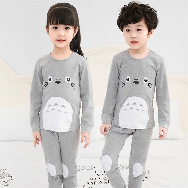 

pyjamas kids cotton toddler cartoon totoro children pajamas sets for baby girls boys long sleeve sleepwear pyjama enfant garcon 210915, Blue;red