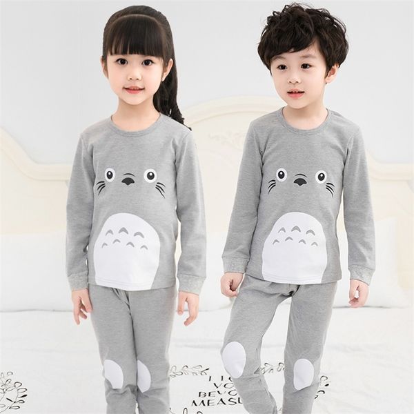 Pyjamas Kinder Baumwolle Kleinkind Cartoon Totoro Kinder Pyjamas Sets für Baby Mädchen Jungen Langarm Nachtwäsche Pyjama Enfant Garcon 210915