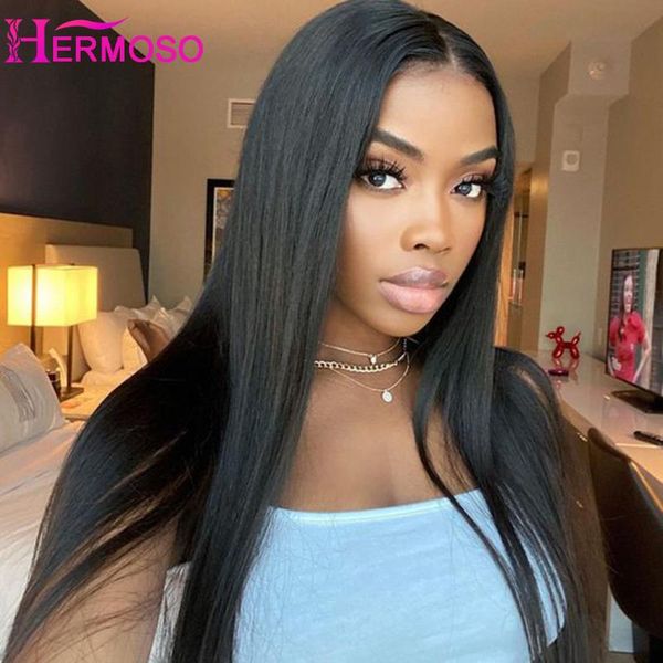 

lace wigs straight closure wig human hair preplucked with baby remy brazilian 4x4 women's, Black;brown