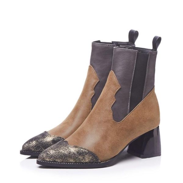 

boots arrived fashion sexty women chunky super high wedges heels 6cm booties ankle cowboy zapatos para mujer shoes 78-8, Black