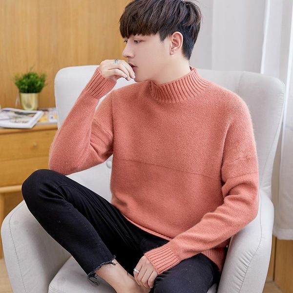 

men's sweaters men 2021 winter warm sweater wild slim bottoming shirt thick tide clothes zde1658, White;black