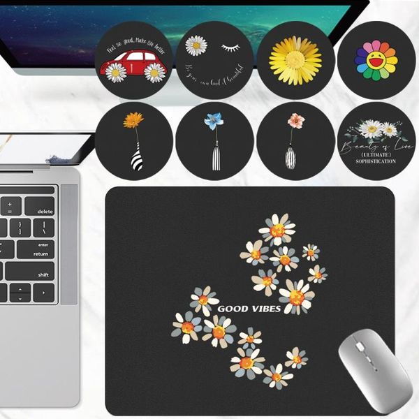 

mouse pads & wrist rests pad game gamer daisy series gaming pu leather lapcomputer mousepad school office stationery accessories