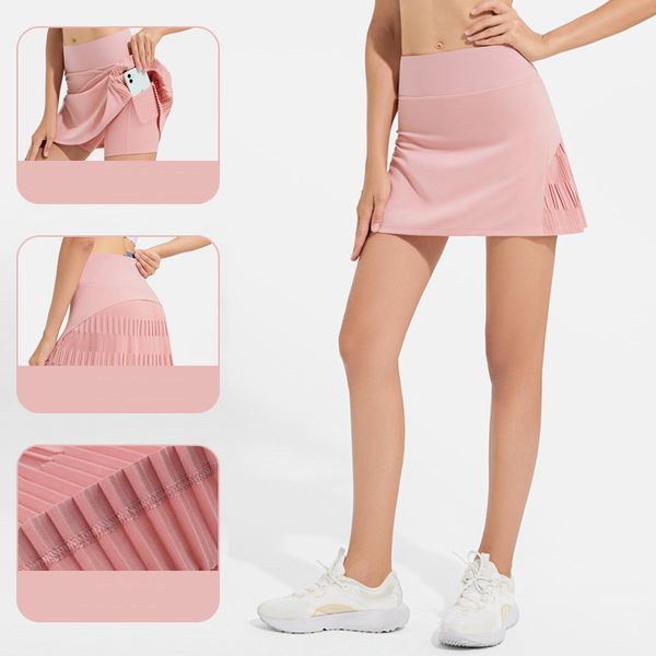 

tennis culottes spring and summer sports fitness short skirt women's anti-empty outdoor running sweat-absorbent breathable shorts desig, Black
