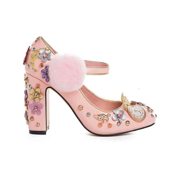 

dress shoes phoentin-sapatos de salto alto feminino, sapatos couro legÃ­timo, arco-rosa mary jane, flor cristal, para festa, ft333 q2nw, Black