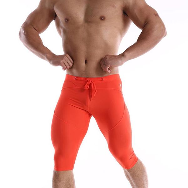 

men's body shapers mens running shorts man quick dry training crossfit fitness compression gym short tight trousers, Black;brown