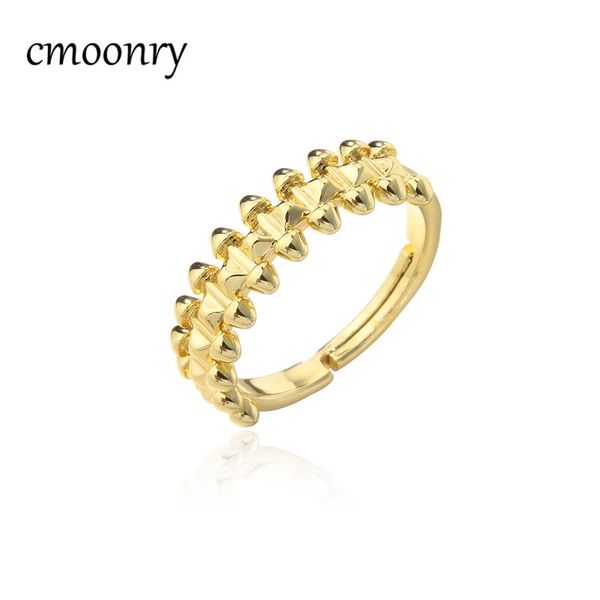 

cluster rings cmoonry vintage boho statement punk jewelry gold color copper shape geometric for women party birthday gift, Golden;silver