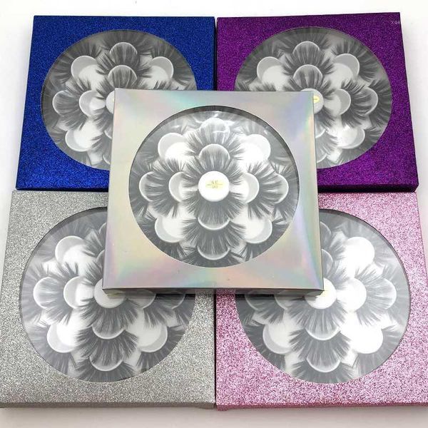 

100/pack wholesale custom eyelash packaging box with name label lash boxes faux mink lashes strips empty case1