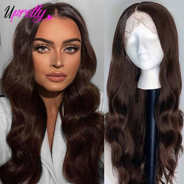 

honey brown human hair wig body wave 13x4 lace front 200 density upretty #4 colored pre plucked brazilian remy wigs1, Black;brown