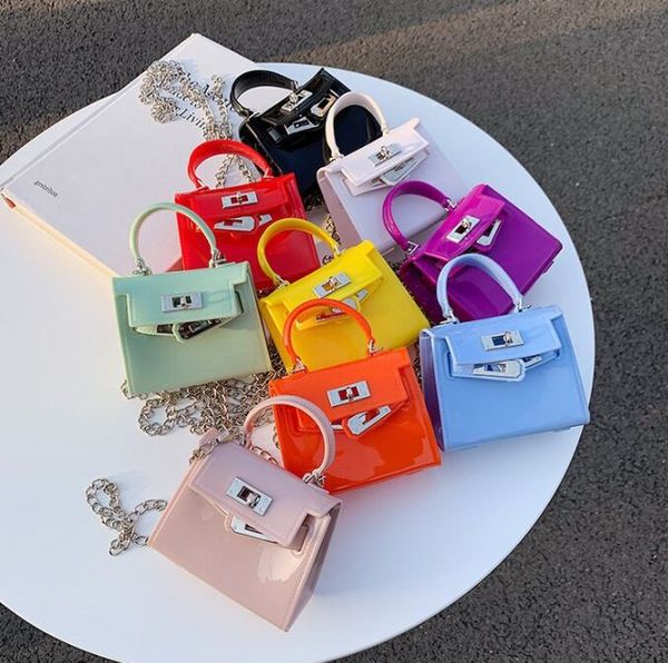 

children princess jelly handbag selling baby bag fashion mini girls chain purse factory supply, Black
