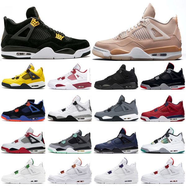 

2021 arrival 4 jumpman basketball shoes 4s men women obsidian unc fearless turbo green backboard university blue gym red mens sports sneaker