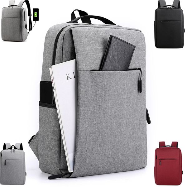 2021 Zaino per laptop da 15.6 pollici USB sottile per uomo Donna Oxford Zaini per computer da viaggio casual per affari Borsa per libri per studenti universitari vintage