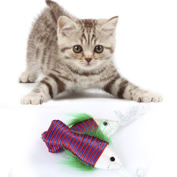 

cat toys pet nylon line small fish rings funny stick toy interactive supplies teasing