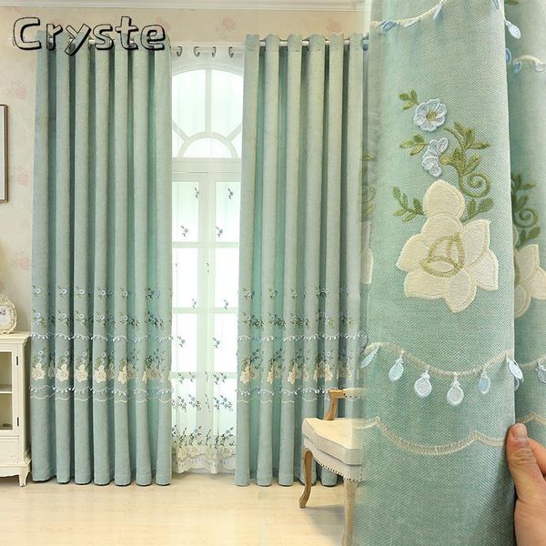 

curtain & drapes 2021 chenille embossed embroidered curtains finished custom shading for living dining room bedroom