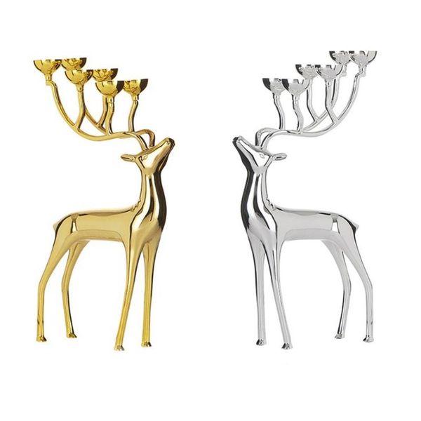 

candle holders nordic creative retro gold candlestick romantic home decoration accessories for bed room deer housewarming giftsa