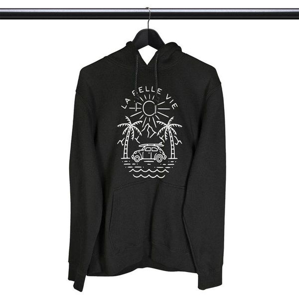

men's hoodies & sweatshirts coolmind cotton casual cool surf print men loose surfing hooded sweatshirt, Black