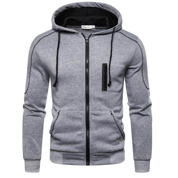 

brand men jackets hooded coats casual zipper sweatshirts male tracksuit sportswear fashion jacket men's clothing outerwear hoodies &, Black