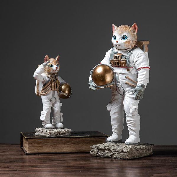 

nordic cute space cat dog figurine creative resin small figurines gift statues et sculptures decoracion salon casa home decor jq decorative