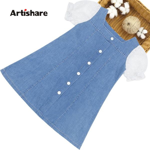 

dress for girls patchwork denim girl floral kids dresses summer clothes 6 8 10 12 14 girl's, Red;yellow