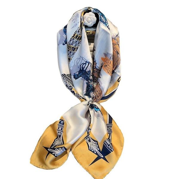 

design brand silk scarves autumn women shawls and wraps print hijabs scarfs foulard femme beach stoles luxury, Blue;gray