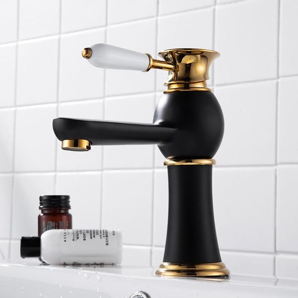 

luxury bathroom faucet hollow design basin cold & water mixer sink tap single handle deck mounted black faucets