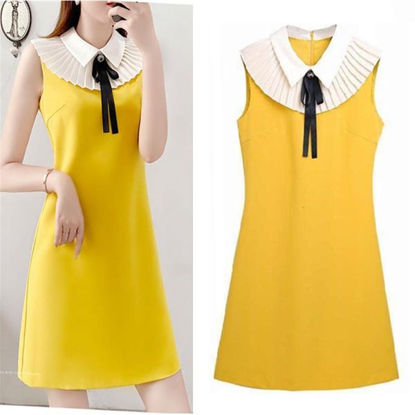 

dresses summer fashion europe ruffles bows dress women's ol elegant woman ladies orange vestidos sleeveless ns101 casual, Black;gray