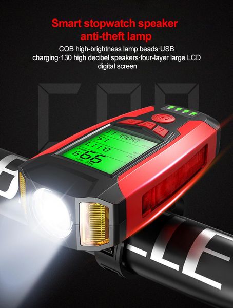 

bicycle lights mountain bike headlight strong car with horn satch night light cycling accessories