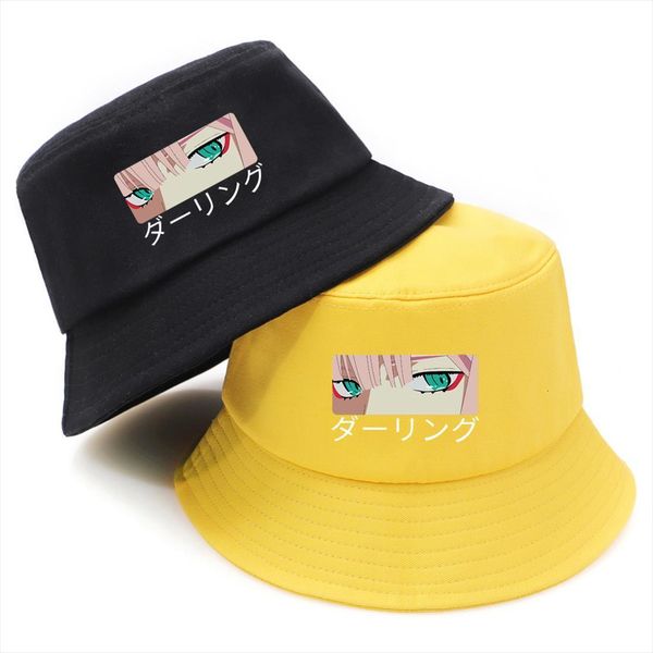 

sunscreen caps japanese darling in the franxx anime women mens fishing hats bob cap summer outdoor panama bucket hat, Blue;gray