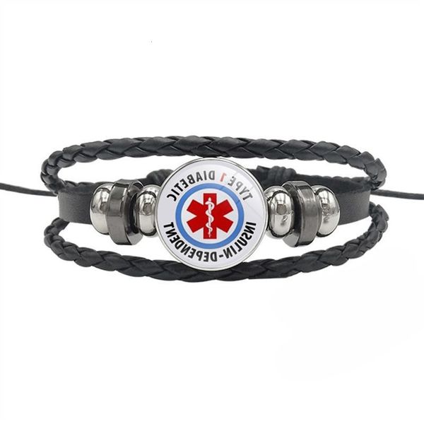 

hand catenary type 1 diabetes bracelet, Black