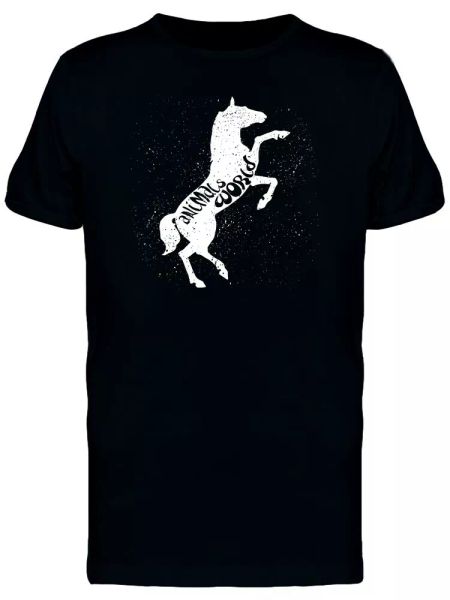 

Animals World White Horse Men's Tee -Image by Shutterstock, White;black