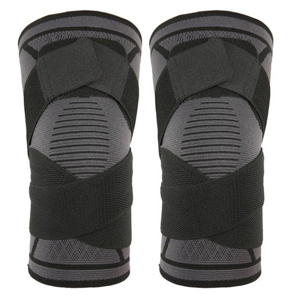 

elbow & knee pads 1 pair of adjustable sports strap exercise bandage fitness pad, Black;gray