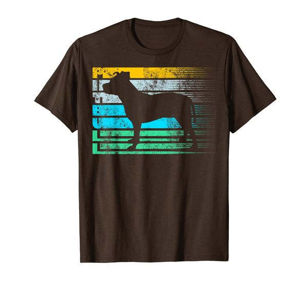 

pitbull cool dog vintage retro silhouette distressed shirt, White;black