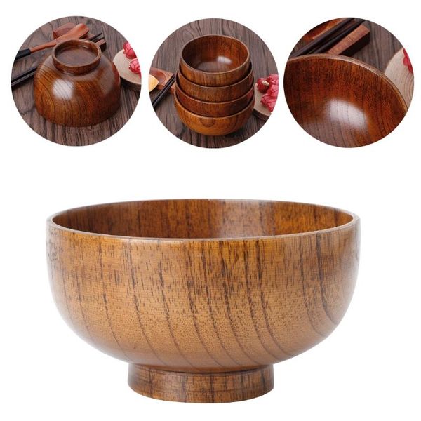 

natural jujube wooden rice soup bowl containter kitchen utensil tableware d08f bowls