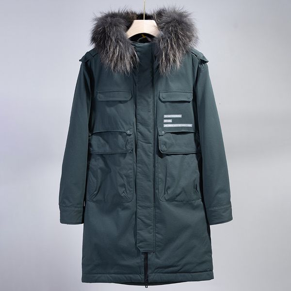 

ladies down jacket 2021 solid color youth green detachable collar thickened white winter leisure zipper down et, Black