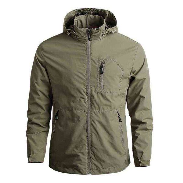 

2021 new men jacket casual bomber jacket male loose zipper tactical overcoats outerwear cargo windbreaker military coats men y1122, Black;brown