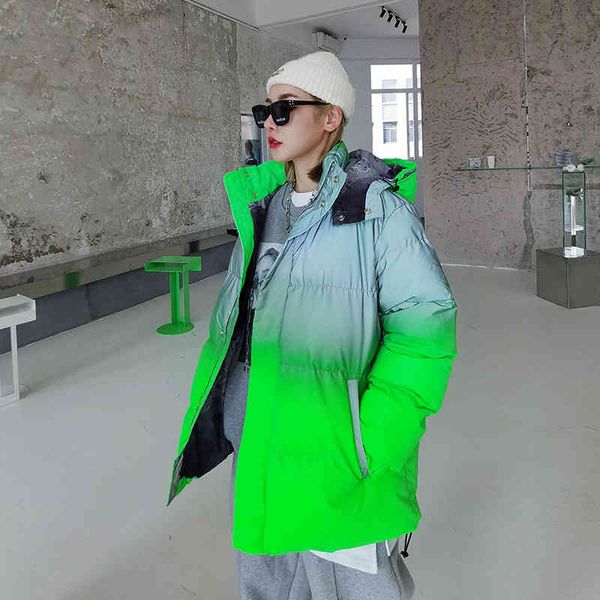 

Station winter light colour match cotton jacket female mid-length length, Black