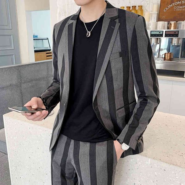 

men's suits & blazers male suit autumn men's leisure business dressed in wedding two fit a4l2, White;black