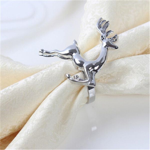 

colors creative christmas deer shape napkin alloy buckle wedding party ring holder deskdecoration rings