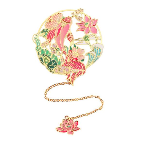 

national art exquisite cultural page marker brass with pendant bookmark