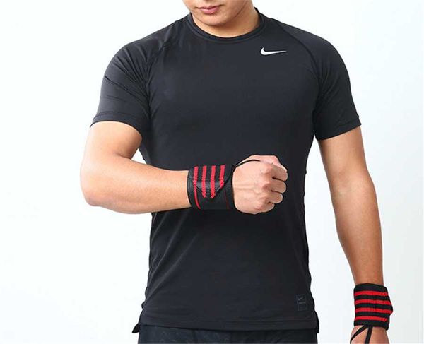 

gym wrist straps weight lifting 100% cotton for support, Black;red