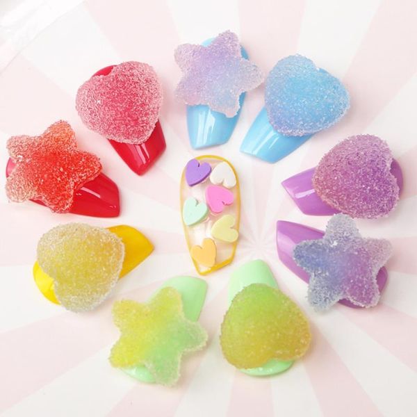 

bottom mixed shape diy nail art 5pcs creative 3d star nail art charms soft fudge diy manicure beauty decor tips, Silver;gold