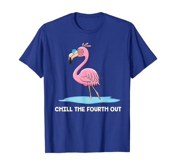 

chill the fourth out flamingo patriotic 4th of july tshirt, White;black