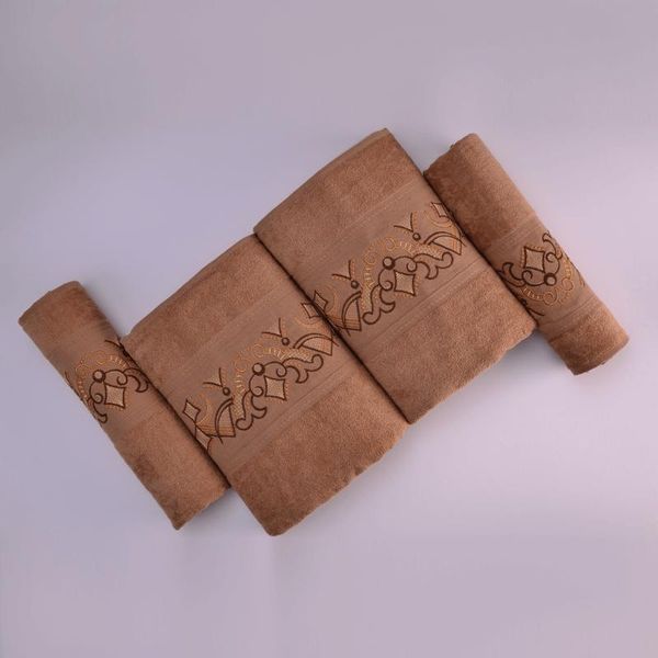 

towel 4 part embroideried coffee baths set