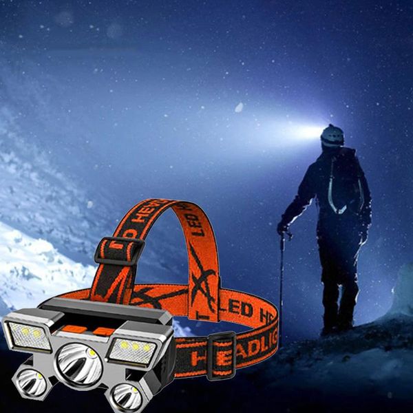 

bike lights 5led with18650 battery usb rechargeable portable lantern headlamp outdoor camping headlight strong