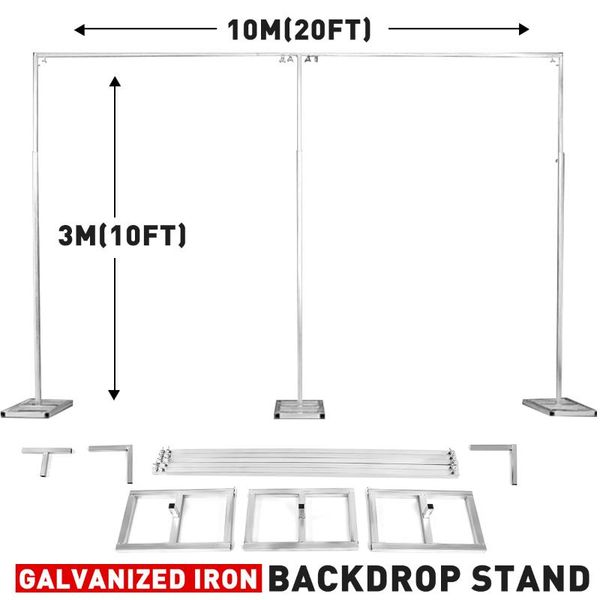 

party decoration 10x20ft wedding square wrought metal frame arch adjustable backdrop curtain stand flower yarn shelf events diy