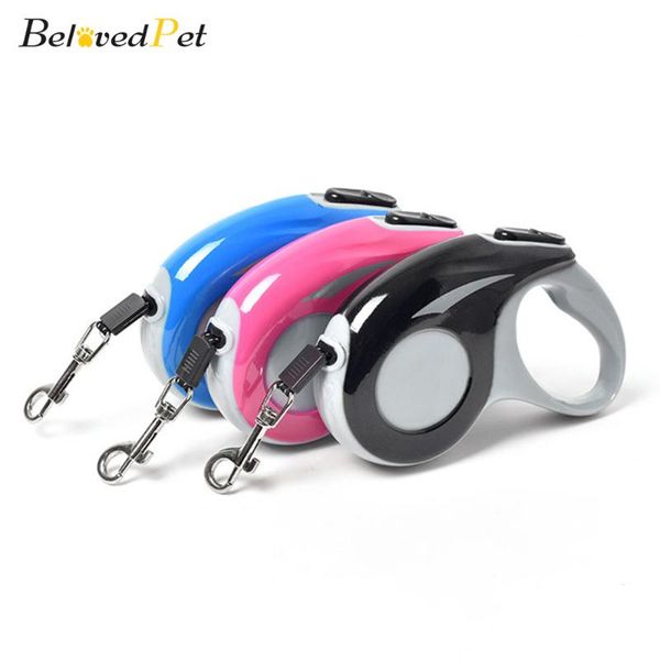 

dog collars & leashes 3m 5m long strong pet leash for walking small medium large breed dogs durable nylon lead automatic extendable rop